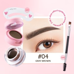 SANIYE 2 In 1 Waterproof Eyebrow Gel Pomade Eyeliner Eyebrow Cream Waterproof Cream Fluff Shaping Brow Wax Long-Lasting Free Eyebrow Powder Brush And Eyebrow Card (M1b-P8)
