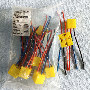 Soket Relay Klakson Kuning + Wayar Bintik ( RE5P-180 ) Socket Terminal Connector Bohlam H4