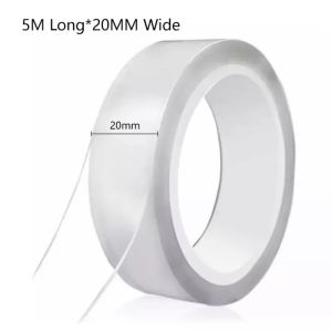 1/3/5M Strong Non-Marking Nano Tape Double Sided Adhesive Transparent