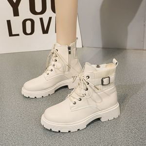 Size 35-40 Motorcycle Boots Womens Fashion New Thick Bottom Casual Versatile Short Boots
