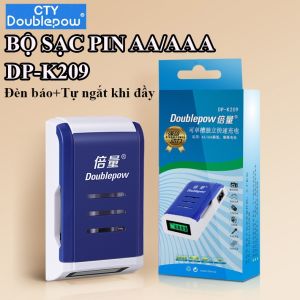 Bộ Sạc Pin AA/AAA Doublepow K209 - Tự Ngắt Khi Đầy Tốc Độ Cao Hiển Thị Màn Hình LCD
