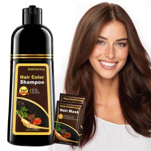 Hair Dye Shampoo 3 in 1 for Women & Men Rich Root-to-Tip Coloring with Natural Extracts 3-4 Weeks Lasting Smooth Shiny Finish Easy Home Use for All Hair Types 16.9 fl oz (Blonde Brown)