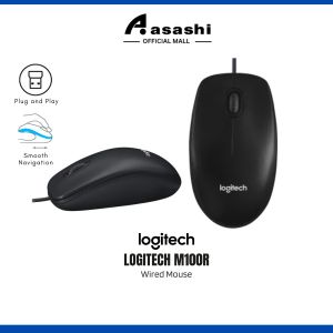 Logitech M100R Wired USB Mouse 3-Buttons 1000 DPI Optical Tracking Ambidextrous PC / Mac / Laptop - Dark / Black (910-005005)