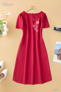 Đầm thiết kế thanh lịch sang trọng với chất liệu Cotton Lạnh Hàn Quốc DD4Y1014 Thời trang Thiều Hoa