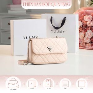 Bộ hộp quà YUUMY (Túi đeo chéo nữ YUUMY YN279 + Hộp quà YHQ3T + Túi giấy YTG3T + Túi rút BVR3838 + Thiệp cảm ơn YBT1)