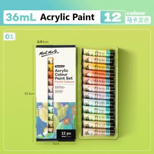 MONT marte 18/24/36/48 màu 36ml màu kim loại acrylic màu Bộ màu vẽ không thấm nước cung cấp nghệ thuật chất nhuộm màu vẽ tay