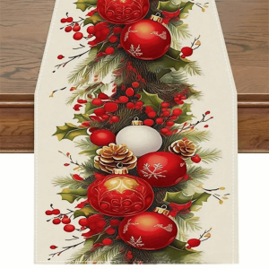 RGFV STORE Ông già Noel người tuyết Khăn trải bàn Giáng sinh Tuần lộc Đồ trang trí bàn Khăn trải bàn hoa trạng nguyên Đồ trang trí ngày lễ Hoa Cờ trang trí bàn Giáng sinh Giáng sinh