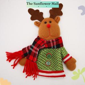 Sunflower 2026 Christmas Decorations Cartoon Knitted Big Head Doll Wine Bottle Cover Santa Claus Champagne Cover