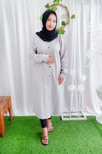 Biva Long Tunik / Tunik Wanita Terbaru / Bahan Moscrepe Leady Zahra / Nyaman di pakai tidak nerawang