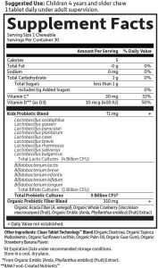 Garden of Life Kids Probiotics Dr. Formulated Probiotics Organic Kids+ Vitamin C & D Strawberry Banana Gluten Dairy & Soy Free Immune & Digestive Health Supplement 30 Chewables (Shelf Stable)