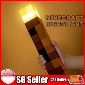 Flashlight Torch Lamp Bedroom Decorative Light LED Night Light USB Charging with Buckle 11inch Children Gift Minecraft Creatives Novelty Childrens Toys