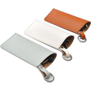【Limited Time Offer】Keychain Leather Glasses Case/Leather Glasses Pouch/Portable Glasses Bag/Leather Glasses Storage Bag/Pu Leather Glasses Case/Sunglasses Storage Bag/Leather Glasses Bag