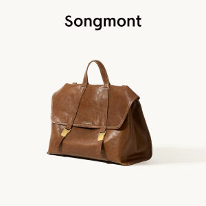 Li Nas style Song Mountain Hiking Travel Briefcase Large Capacity Single Shoulder Crossbody Commuting Genuine Leather Backpack