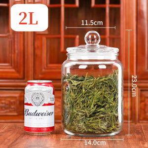 Transparent Glass Jar Storage Tank Honey Jar kitchen Bathroom Storage Tank With Lid