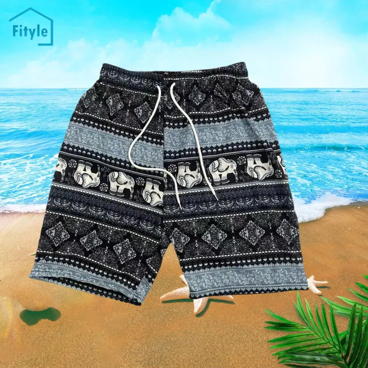 Fityle Summer Beach Shorts for Women Men Boho Clothes Thailand Elephant Short Pants Lazada PH