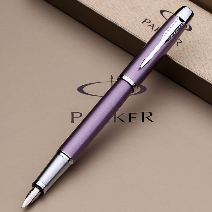 Parker IM Violet Chrome Trim Fountain Pen Fine with Gift Box