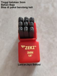 Alat Ketok Angka 3mm Zeki Japan Number Punch Zeki Angka Ketok 3mm Zeki Japan