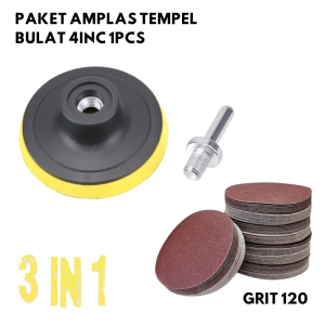 Paket Lengkap Tatakan Amplas Bulat 4inc Mata Gerinda Pad Amplas Ukuran 4inch