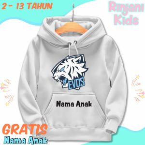 Hoodie Anak Custom Karakter EVOS Warna-Warni dengan Nama Pribadi - Ringan & Nyaman