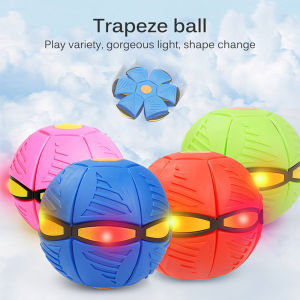 Flying UFO Flat Throw Disc Ball With 3 Color LED Light Toy Deformation Ball Kid Outdoor Garden Beach Game