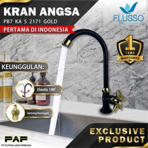 Flusso Kran Angsa Wastafel Bak Cuci Piring Stainless Keran Dapur Sink Flusso Black 856