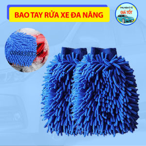 Bao tay rửa xe ô tô xe máy làm bằng sợi microfiber mềm mịn tạo nhiều bọt  găng tay rửa xe chuyên dụng