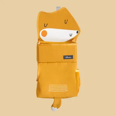 SUNVENO Cartoon Crib Hanging Storage Bag Baby Caddy Organizer for Essentials Bedding Diaper Nappy Bag