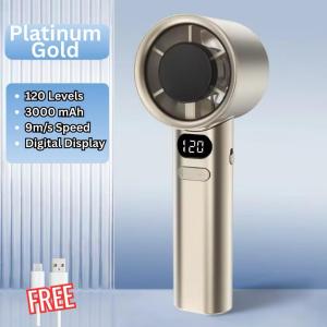 199 Speed Portable Handheld Mini Fan Strong Wind Bladeless Design LED Display Long Battery Life kipas kecik small