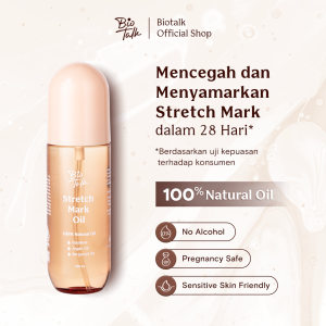 Biotalk Stretch Mark Oil | 100ml | 100% Natural Oil | Mencegah & Menyamarkan Stretch Mark