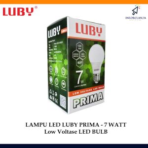 Bohlam Lampu LED Luby Prima 7 Watt Cahaya Putih Low Voltase A-Bulb SNI