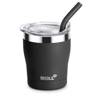 Mollcity 265ML kids CupsTumblers With Straws And Lids Stainless Steel Insulated Kids Sippy Cups Coffee Mugs