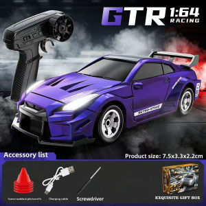 RC Remote Control Car 1:64 Mini Drift Racing Model Toy with LED Lights High-Speed Kereta Control Xe Điều Khiển Từ Xa Graduation Gift for Boys Kids Hot Wheels Compatible Style