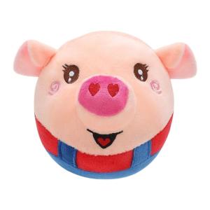 Vibrating Plush Pig Dog Toy with Interactive Bouncing and Sound Teasing Ball Fun Exercise Toy