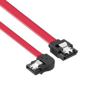 สายเคเบิล Satas สายข้อมูล SATA3.0ความเร็วสูงพร้อมการออกแบบที่ปลอดภัยกลไกการล็อคทำมุมเพื่อการติดตั้งในพื้นที่ที่กะทัดรัด