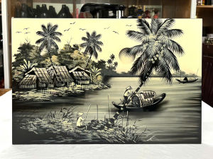Tranh sơn mài - ĐỒNG QUÊ - Size 30x45 cm hàng xuất khẩu nhiều mẫu