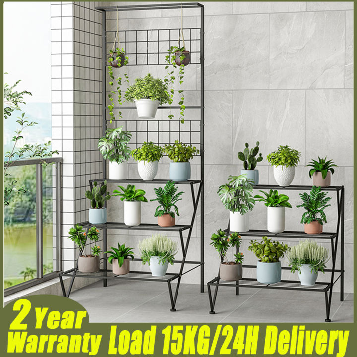 3 Tiers ladder plant stand for outdoor Ladder Plant Shelves plant rack ...