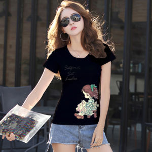 Fashion Women Short Sleeve T-Shirt Summer Popular Ladies/Girls Cloth 100% Cotton Regular Size