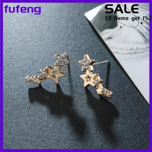 fufeng 1 Cặp Hot Bán Đơn Giản Phong Cách Sao Phụ Nữ Thả Bông Tai Sáng Bóng Thạch Tinh Tế Đa Năng Nữ Bông Tai Đồ Trang Sức Thời Trang