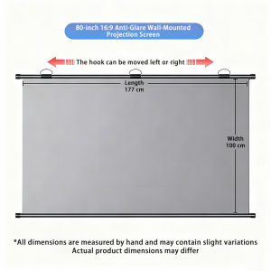 SOFTHOME Glass Fibre Screen For Projector Pull Down Roll Up Projector Screen With No Stand For Outdoor