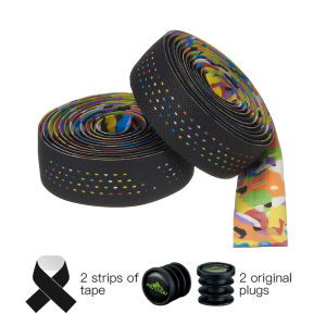 MOTSUV เทปพันเบาะจักรยานเสือหมอบเทปกาวยางสังเคราะห์ EVA สำหรับการขับขี่ระดับมืออาชีพเทปปิดดูดซับแรงกระแทกพร้อมปลั๊กสำหรับมือจับ2อัน