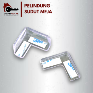 3 PCS Pelindung Siku Meja Pengaman Sudut Meja Persegi Silikon Transparan 3M