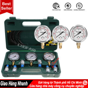 Bộ Đồng Hồ Đo Áp Suất Thủy Lực Kèm 6 Đầu Nối 3 / 3 Ống Kiểm Tra Áp Suất Cho Máy Xây Dựng