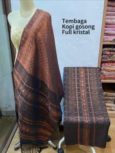 TERBAIK TUMTUMAN FULL KRISTAL KAIN SONGKET TENUN TANPA SAMBUNG