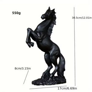 Resin Horse Statue Nordic Abstract Horse Figurine Sculpture White Black Horse Figure Ornament for Living Room Bedroom Home Interior Decoration