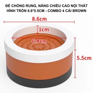 Combo 4 Cái Đế Chống Rung Nâng Chiều Cao Đồ Nội Thất - Miếng Lót Hình Tròn Cho Đồ Dùng Gia Đình