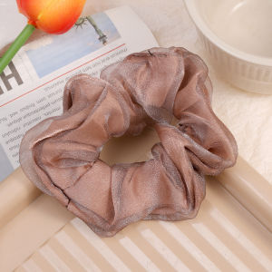 【♡Lovely girls house♡】3Pcs เชือกรัดผมชีฟองยืดหยุ่นเรียบง่ายเป็นที่นิยมสำหรับผู้หญิงหญิงสาวยางรัดผมหวานตะแกรงสองชั้นที่มัดผม