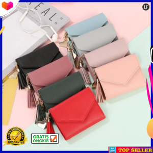 DOMPET LIPAT WANITA MINI KEKINIAN FASHION CEWEK KOREA KARAKTER POLOS WALLET WOMEN A2 - Bahan Kulit Sintetis dengan Jaitan Kuat dan Rapih - 2 Slot Kartu dan 1 Ruang Tempat Foto (118g)