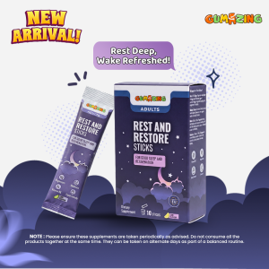 Gumazing Rest and Restore Sticks | Magnesium Melatonin & Lactium® Sleep Support Supplement with Vitamin B6 | Promotes Relaxation Stress Relief & Restful Sleep | Lime Flavor | 10 Sticks