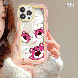 (Lokal Ready) Xinyu Casing hp OPPO Reno 8T 4G Reno 6 5G Reno 5 Reno 5F Reno 4F Stroberi Kartun Penutup Pelindung Lembut Pinggiran Gelombang Warna-warni pola beruang Case