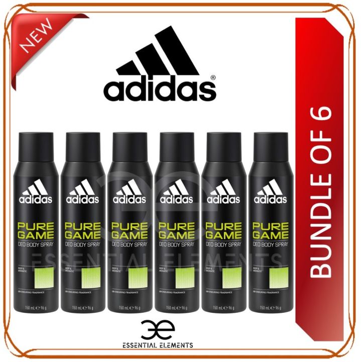ADIDAS [BUNDLE OF 6] PURE GAME DEODORANT SPRAY